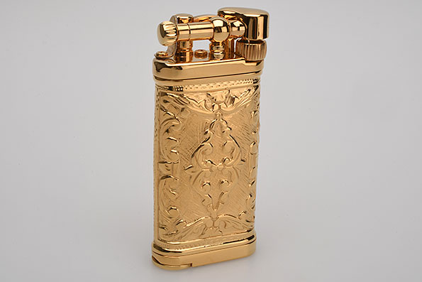 Sillems 1990PCH Pipe Lighter Old Boy LEA Doubleside Gold