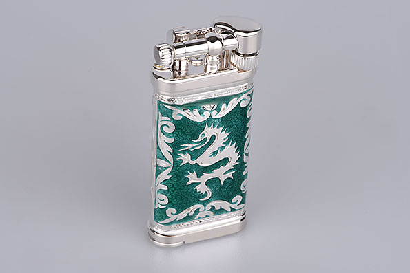 Sillem's 1991G Pfeifenfeuerzeug Old Boy LEA 2 Face Dragon Grn