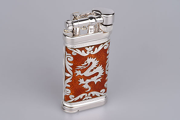 Sillem's 1991R Pfeifenfeuerzeug Old Boy LEA 2 Face Dragon Rot