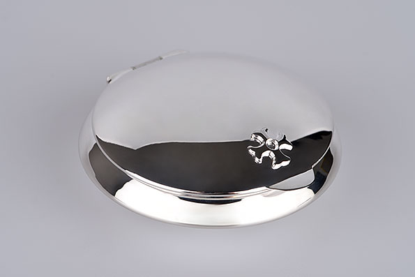 Sillem´s pill box round silverplated Estate Sillem´s pill box round silverplated Estate