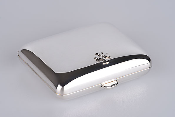 Sillems pill box anatomical shape silverplated