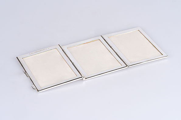 Sillems Folding Frame for 3 Photos silverplated