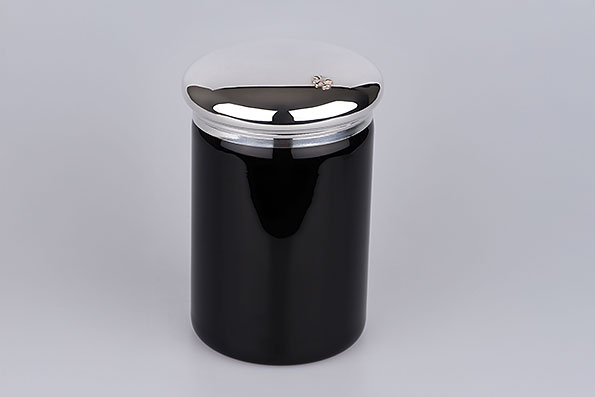 Sillem’s Tobacco Tin Black Glass & Silverplated Lid Sillem’s Tobacco Tin Black Glass & Silverplated Lid