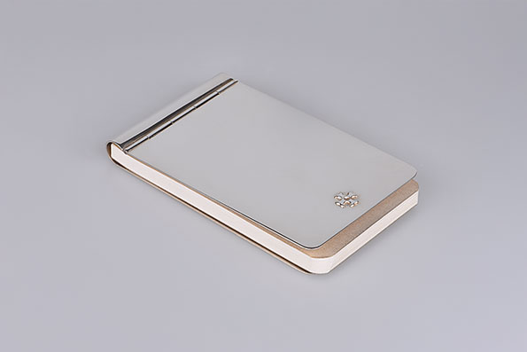 Sillems Notizblock 5,5 cm x 9,0 cm versilbert