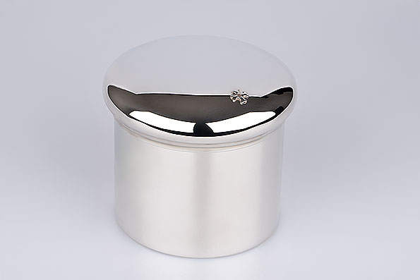 Sillem's Tin Round 8cm Height 7cm Silverplated