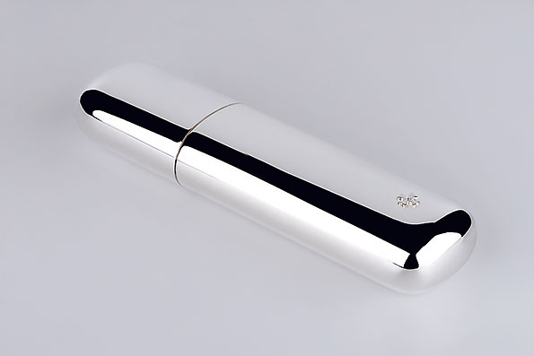 Sillems Cigar Case oval for 2 Cigars 15cm silverplated