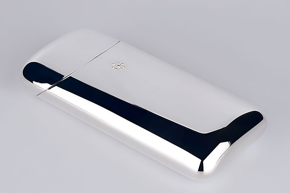 Sillem´s Cigar Case for 3 Robusto silverplated Sillem´s Cigar Case for 3 Robusto silverplated