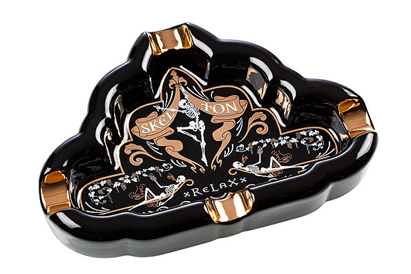 Skel Ton xReLaXx Porcelain Cigar Ashtray Black Skel Ton xReLaXx Porcelain Cigar Ashtray Black