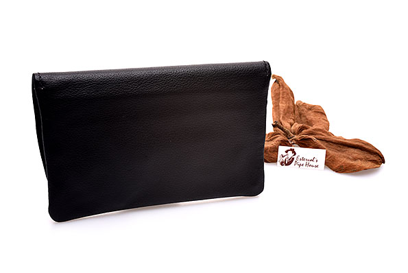 No Name Tabakbeutel Leder Schwarz R�ckseite flach