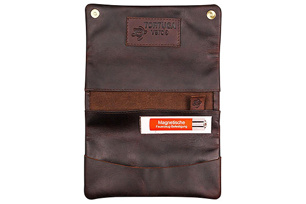Tortuga verde Leather Dark Brown Tobacco Pouch