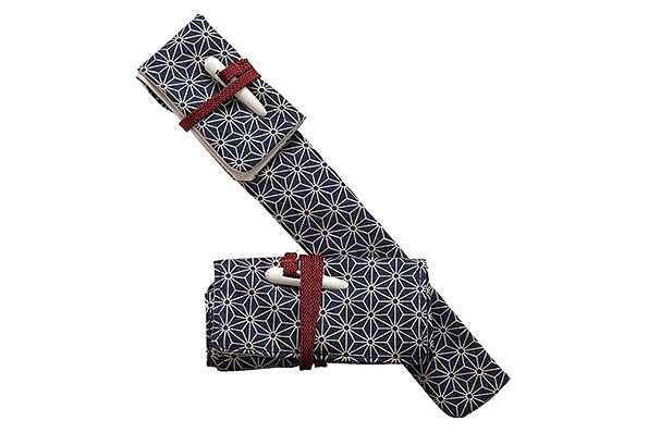 Tsuge Kiseru Pipe Bag for 1 Pipe with Tobacco Pouch Blue Tsuge Kiseru Pipe Bag for 1 Pipe with Tobacco Pouch Blue