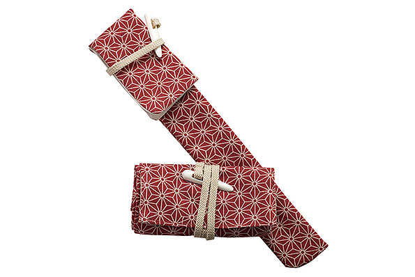 Tsuge Kiseru Pipe Bag for 1 Pipe with Tobacco Pouch Red Tsuge Kiseru Pipe Bag for 1 Pipe with Tobacco Pouch Red