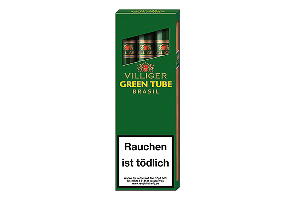Villiger Green Tube Brasil (Corona) 3 Zigarren  Villiger Green Tube Brasil (Corona) 3 Zigarren