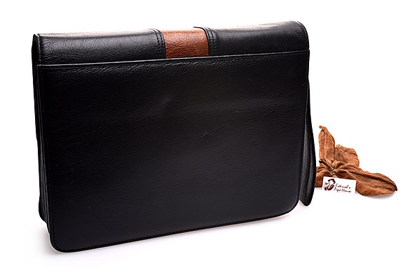 Martin Wess Design Leder Pfeifentasche R�ckansicht mit gro�em Steckfach