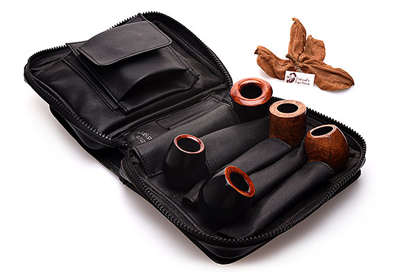Martin Wess Design Leder Pfeifentasche Detailansicht Zubeh�rtaschen Innenleben
