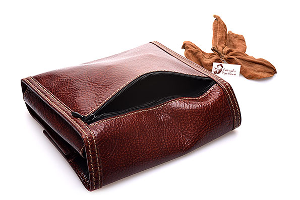 Martin Wess Design Leder Pfeifentasche Ge�ffnetes Rei�verschlussfach
