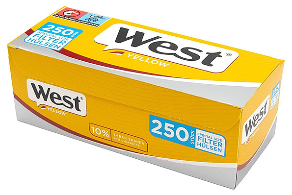 West Special Yellow Filter Tubes (250 Tubes) West Special Yellow Filter Tubes (250 Tubes)