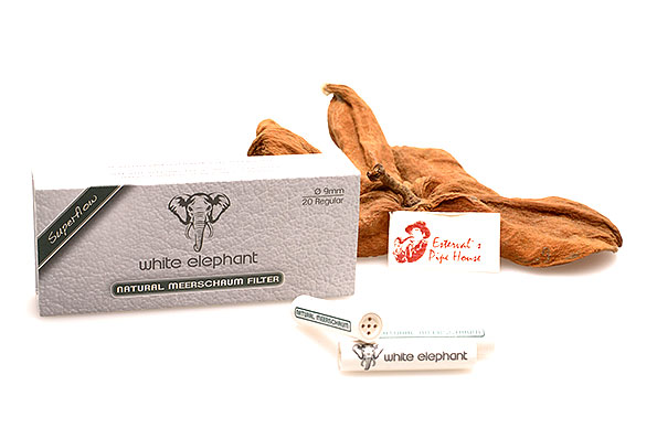 White Elephant Natural Meerschaum Filter 9mm (20 Filter)  White Elephant Natural Meerschaum Filter 9mm (20 Filter)