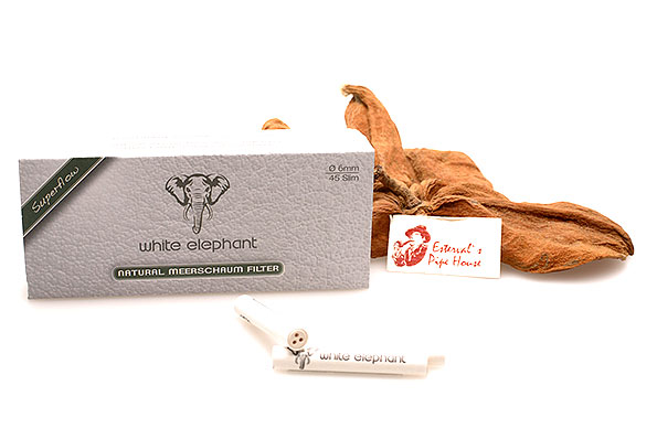 White Elephant Natural Meerschaum Filter 6mm (45 Filter)  White Elephant Natural Meerschaum Filter 6mm (45 Filter)