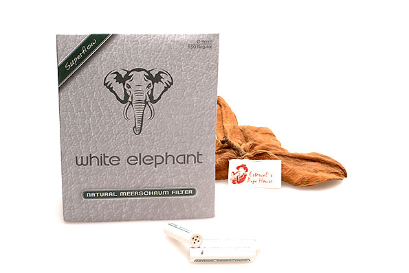 White Elephant Natural Meerschaum Filter 9mm (150 Filter)  White Elephant Natural Meerschaum Filter 9mm (150 Filter)