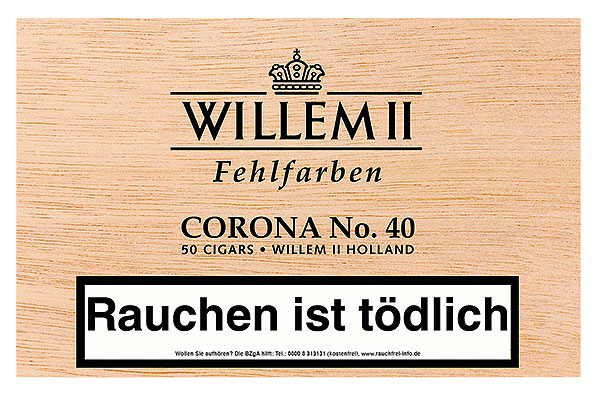 Willem II Fehlfarben No. 40 Corona 50 Zigarren