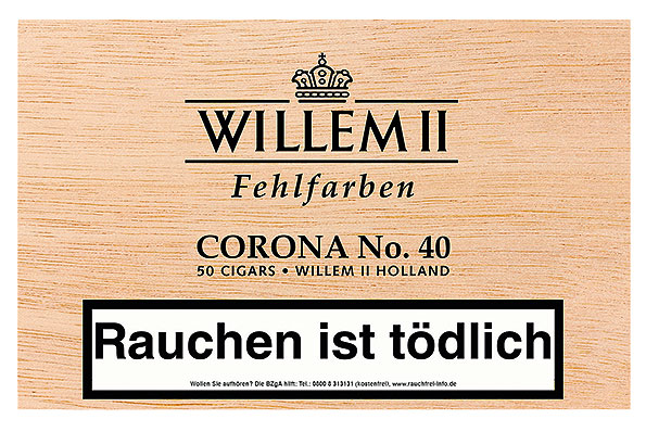 Willem II Fehlfarben No. 40 Corona 50 Zigarren Willem II Fehlfarben No. 40 Corona 50 Zigarren